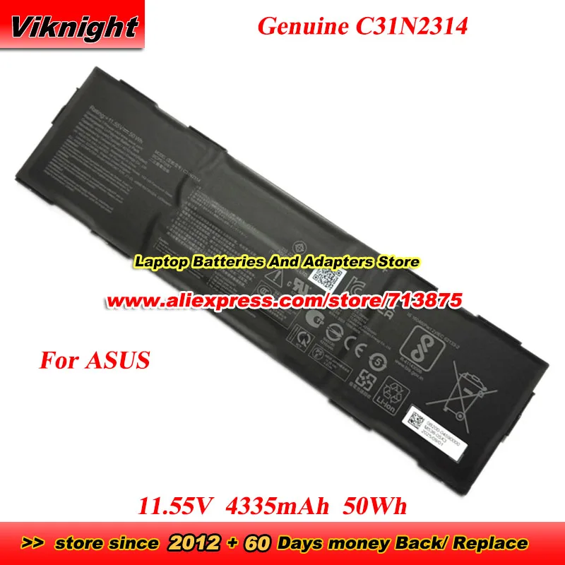 

Genuine C31N2314 Battery 11.55V 4335mAh 50Wh for ASUS Laptop Battery