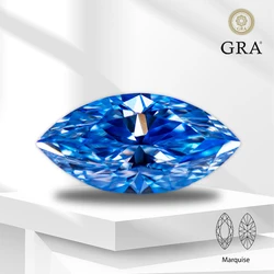 Moissanite Lab Grown Diamond Ice Blue Color Marquise Cut Gemstone for Charms Advanced Jewelry Making Materials Free Delivery