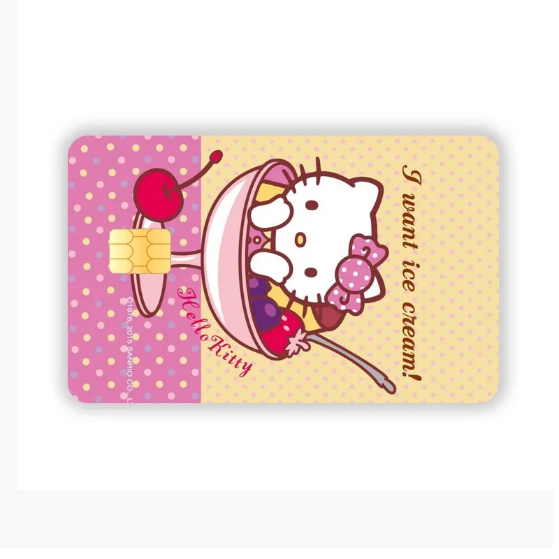 Debit Bank Charge Card Folia ochronna Cartoon Credit Card Skin Naklejki Wodoodporna naklejka Dekoracja Sanrio