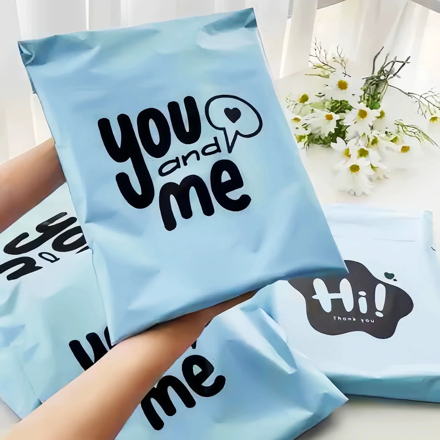 20 قطعة/السلع أكياس المغلف الشحن البلاستيك اكسبرس المغلف أكياس التخزين wathet اللون أكياس بريد ذاتية اللصق ختم حقيبة التخزين