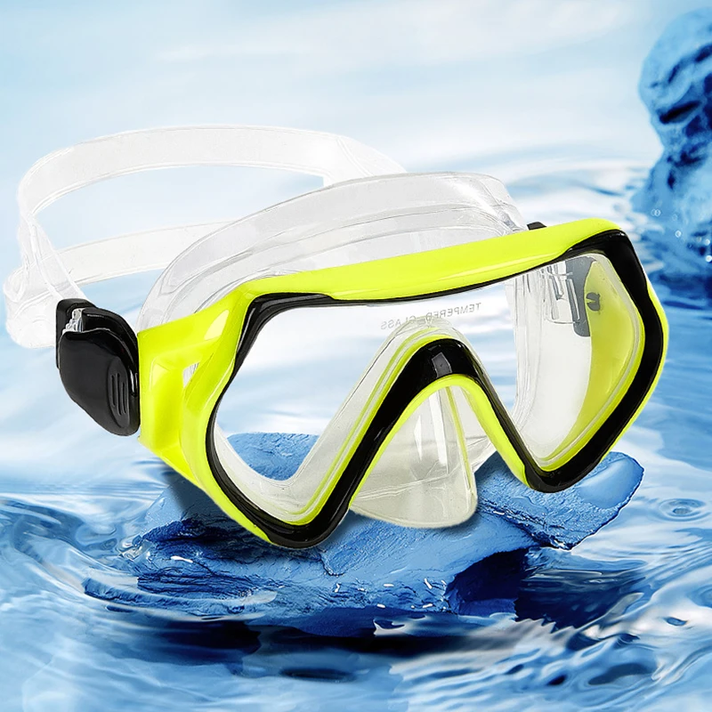 Diving Goggles Nose Protection Integrated Liquid Silicone High-definition Diving Large Frame Snorkeling Adult Scuba Diving Mask