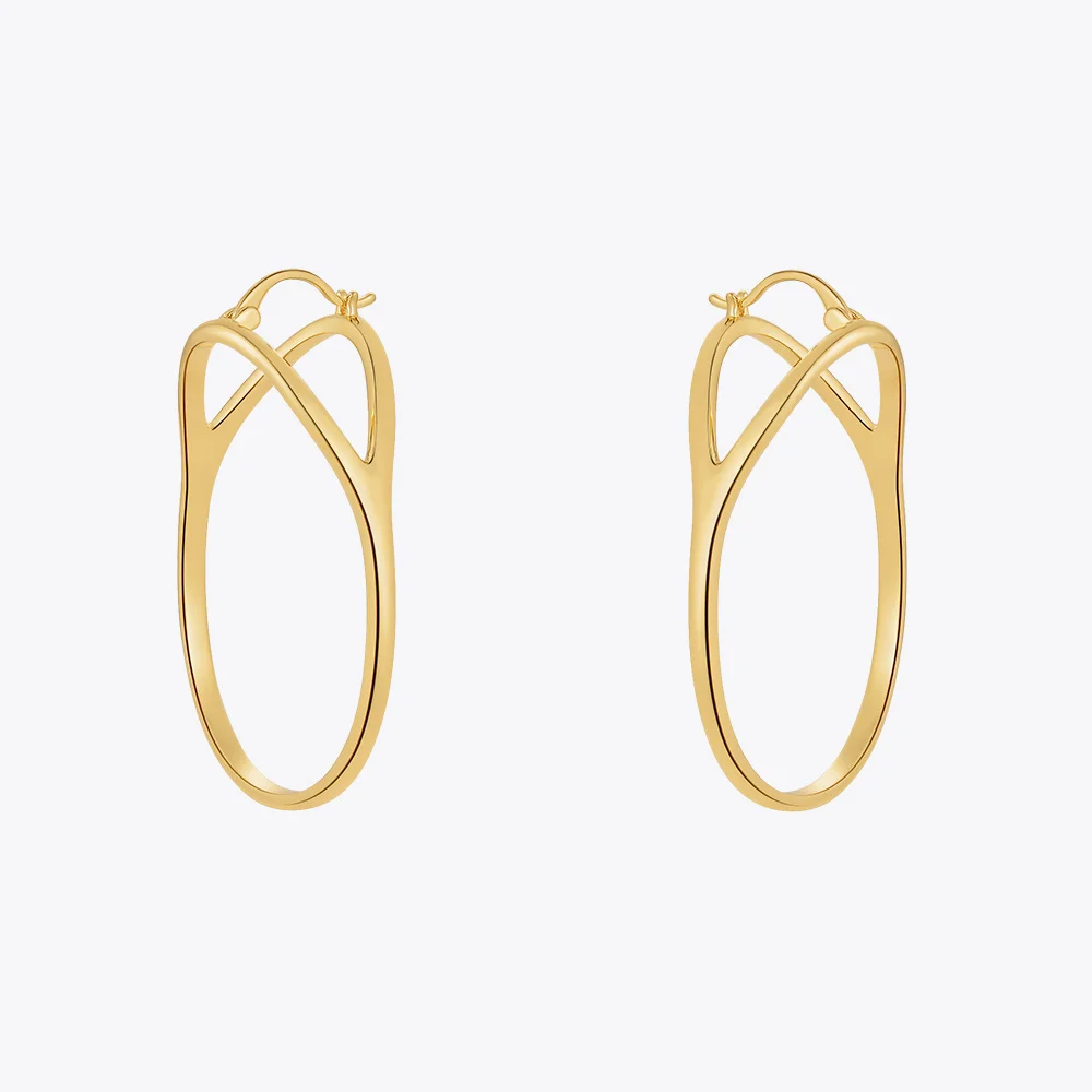 ENFASHION Big Hoop Earrings For Women New In Pendientes Mujer Gold Color Oval Earings Fashion Jewelry Gift Wholesale E221442