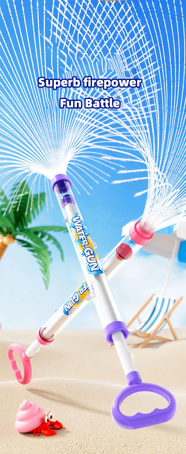 3-teilige Wasserpistole zum Spielen im Wasser, Spielzeug für den Strand, Kinder-Wasserpistole, Party-Wasserpistole, schwimmende Wasserpistole – Detail 6