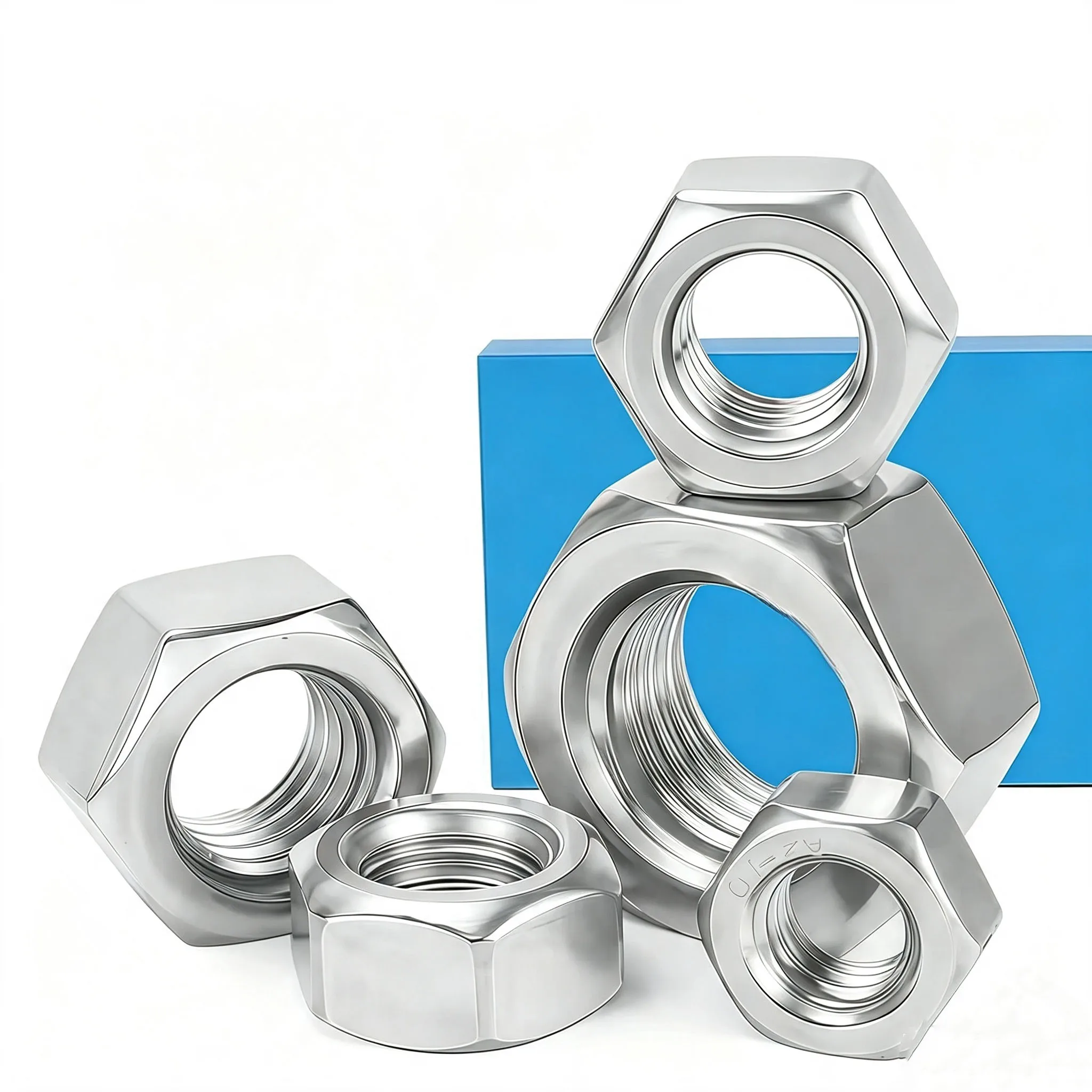 Imperial Thread Hex Nuts 0#-80 1/4-20 To 3/4-10 SUS304 DIN934 GB6170 Industrial Connecting Fastener Nuts