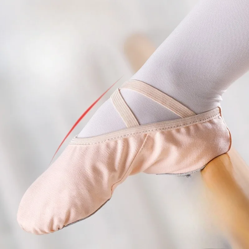 Leather Fabric Ballet Dance Shoes for Women Girls Soft Sole Cat Paw Practice Shoes Comfortable image 2