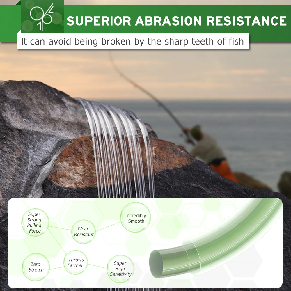 ZUKIBO 99% FLUOROCARBON Fishing Line Japanese Material 100M 300M 500M 1000M Abrasion Resistant Fast Sinking Fishing Leader Line