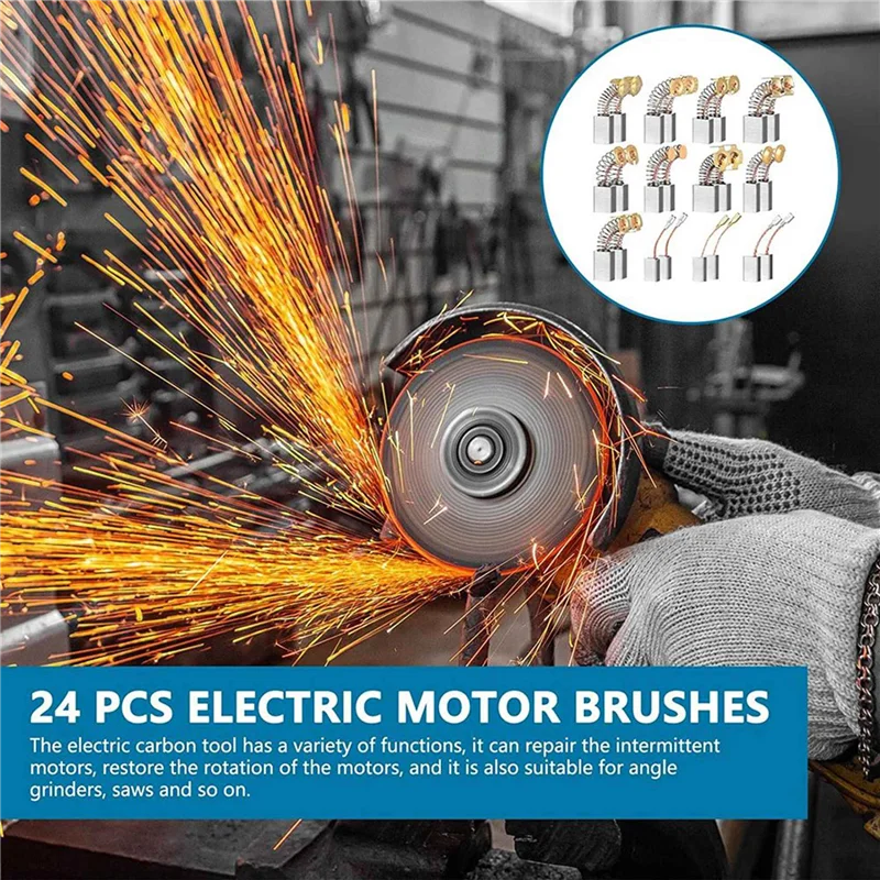 

MCGS-120 Pcs Electric Motor Brushes Carbon Brushes Power Tool Replacement Part For Repair Power Tool 12 Different Sizes