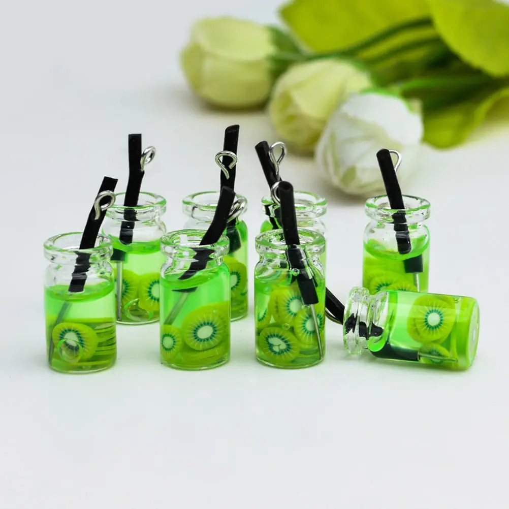20 Piezas de Colgantes para Pendientes, Mini Tazas de Bebidas Creativas de Resina, Accesorios de Joyería DIY, Llaveros Adorables y Coloridos
