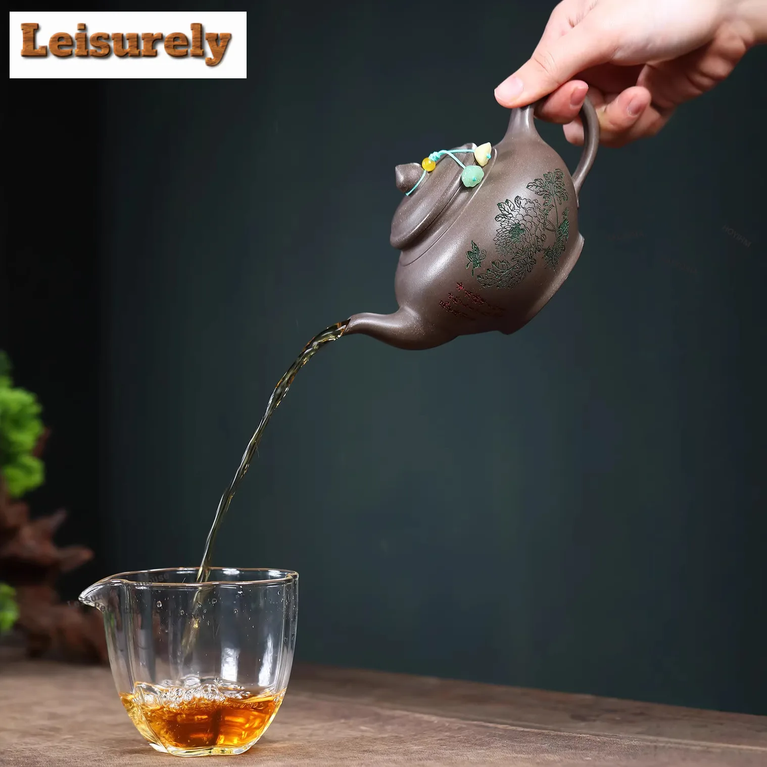 300ml Boutique Yixing Purple Clay Teapots Handmade Laughing Sakura Pot Raw Ore Clean Dust Section Mud Kettle Zisha Tea Set Gifts