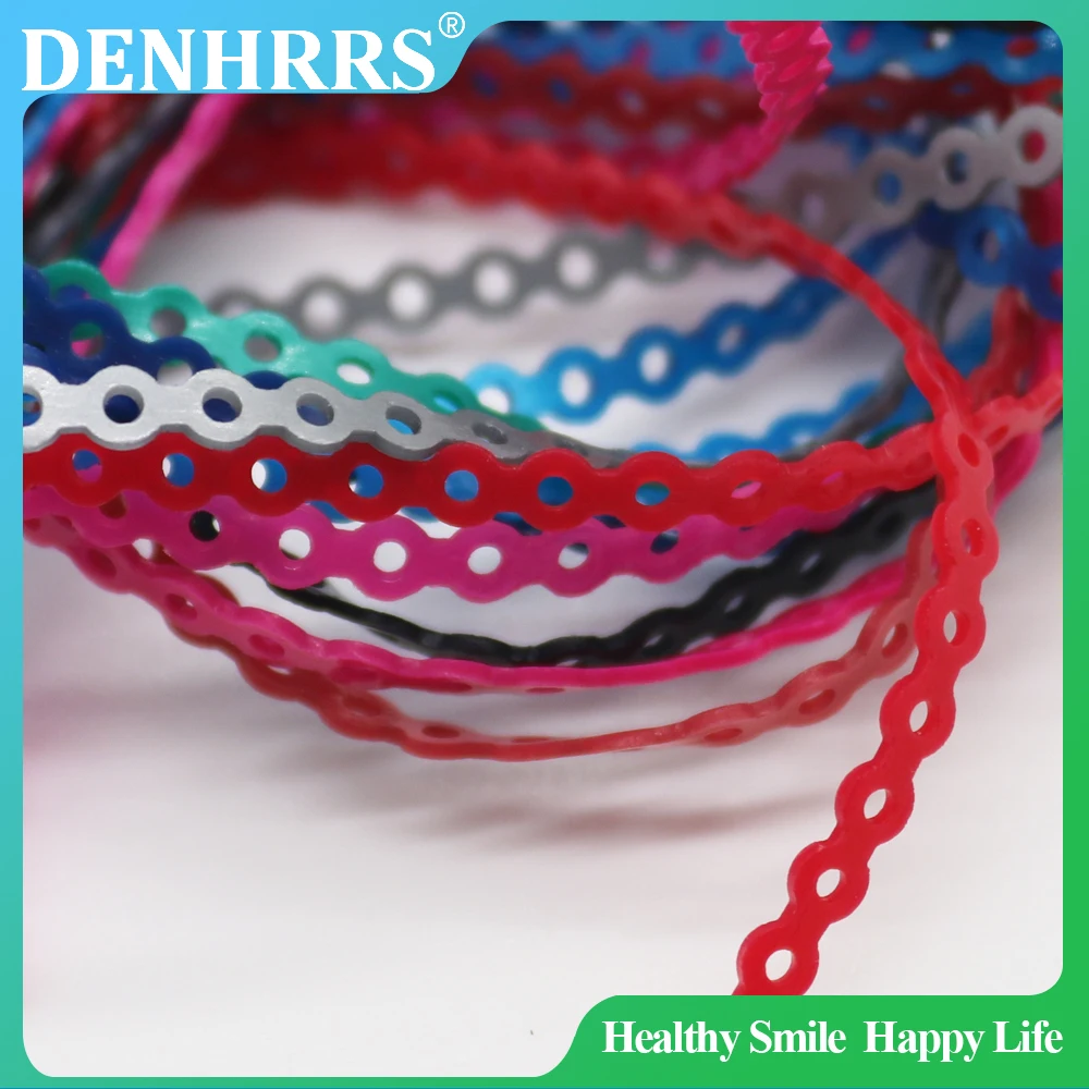 

10 палочек/упак. ортодонтическая стоматологическая объемная короткая/длинная/Continous Power Chain без латекса, 10 цветов, 20 см/палочка