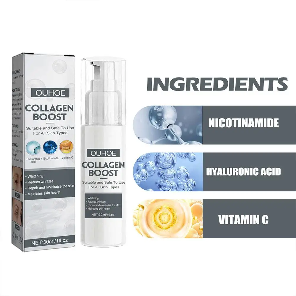 30ml Kollagen Boost Serum Anti-Aging Dark Spot Korrektor Falten creme Frauen Gesicht Hautpflege