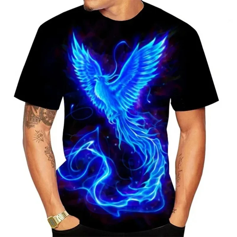 New Fashion Phoenix T Shirts Bird 3D Print Men Woman Short Sleeve T-Shirt Streetwear Oversized Harajuku Kids Tops Tees Clothing