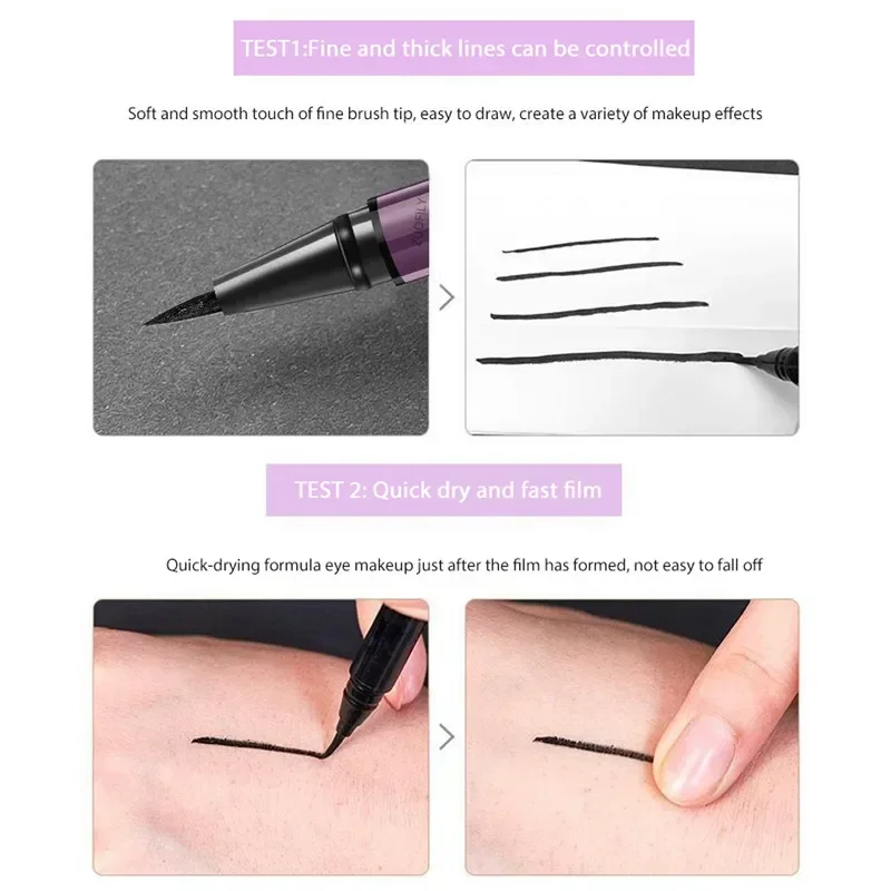 リキッドアイライナーペンシル,ブラック,防水,速乾性,滑らか,長持ち,超薄型,ソフト,ナチュラル,汚れ防止