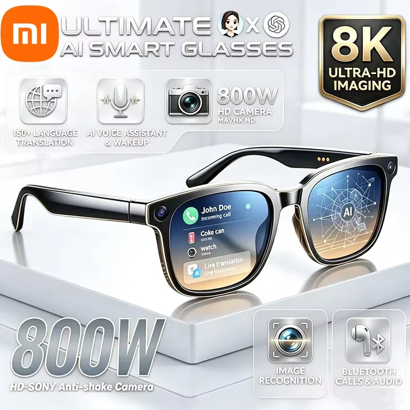 

Xiaomi 6K HD AI Motorcycle Goggles Multifunctional Bluetooth Calling Voice Assistant Music Player Translation Camera Glasses