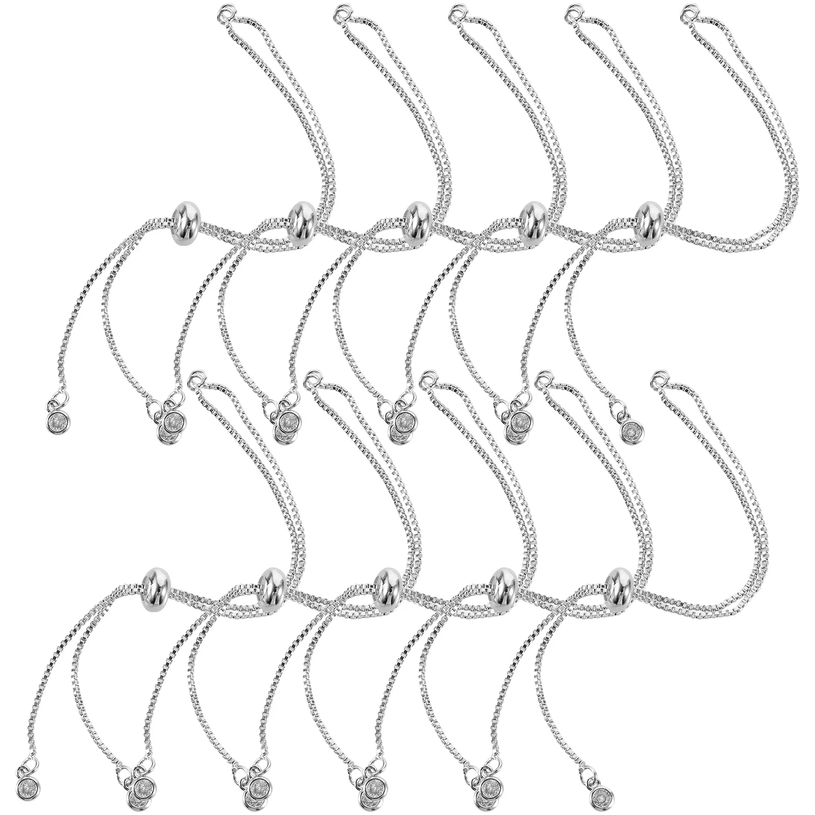 

10 Pcs Pull Out Bracelet Adjustable Copper DIY Wrist Decor Minimalist Open Cuff Metal Charm Bracelets Women Accessories Jewelry