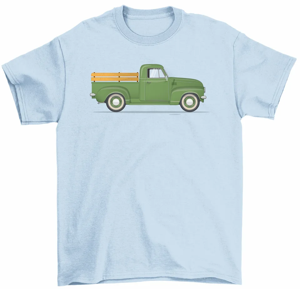 Green Pick Up Truck T-Shirt Old Truck Classic Car Unisex Tee Shirt High Quality 100%Cotton Short Sleeve