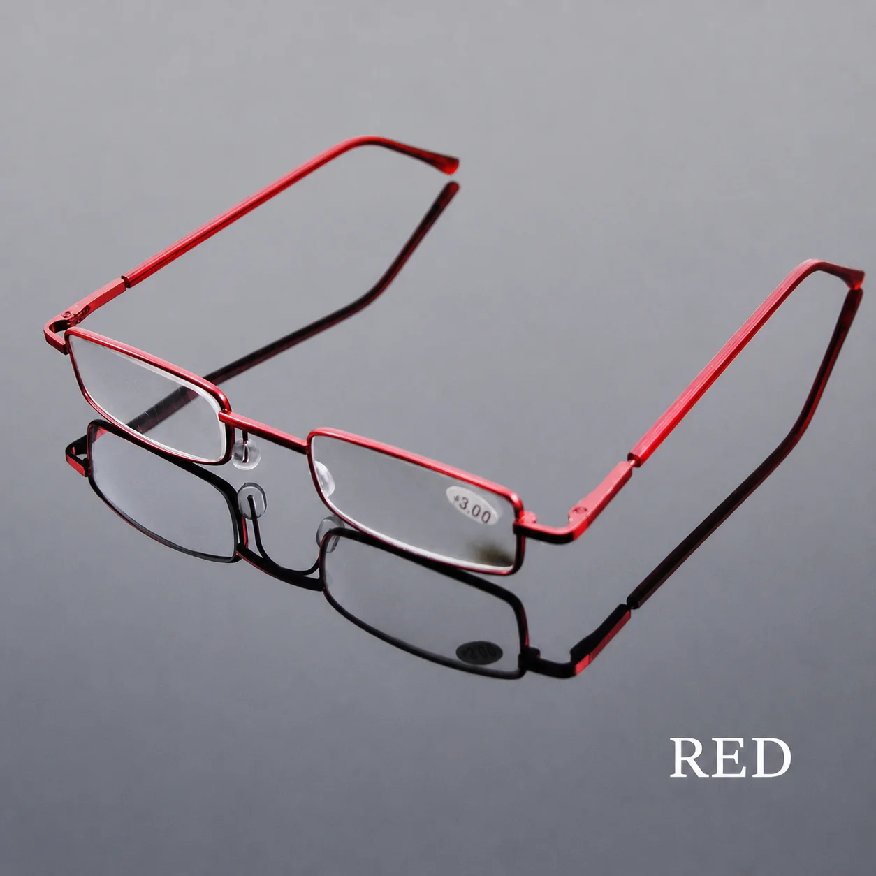 Portable Rectangular Metal Reading Glasses Pocket Sized Comfortable Eyewear for Women Men Computer Eyeglasses 1.0-4.0