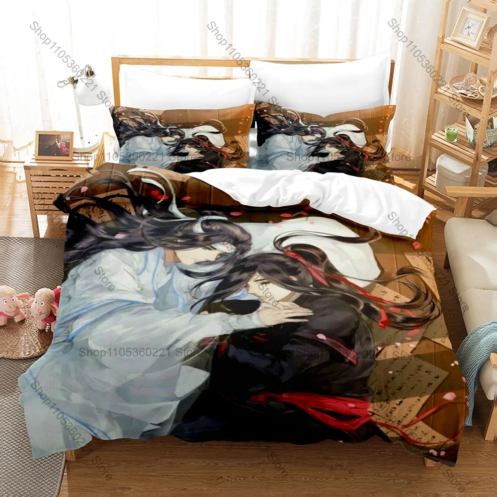 

The Untamed MDZS Wei Wuxian Lan Wangji Character Poster Duvet Cover Set 1 Quilt Cover 2 Pillowcases For Xianxia Fans