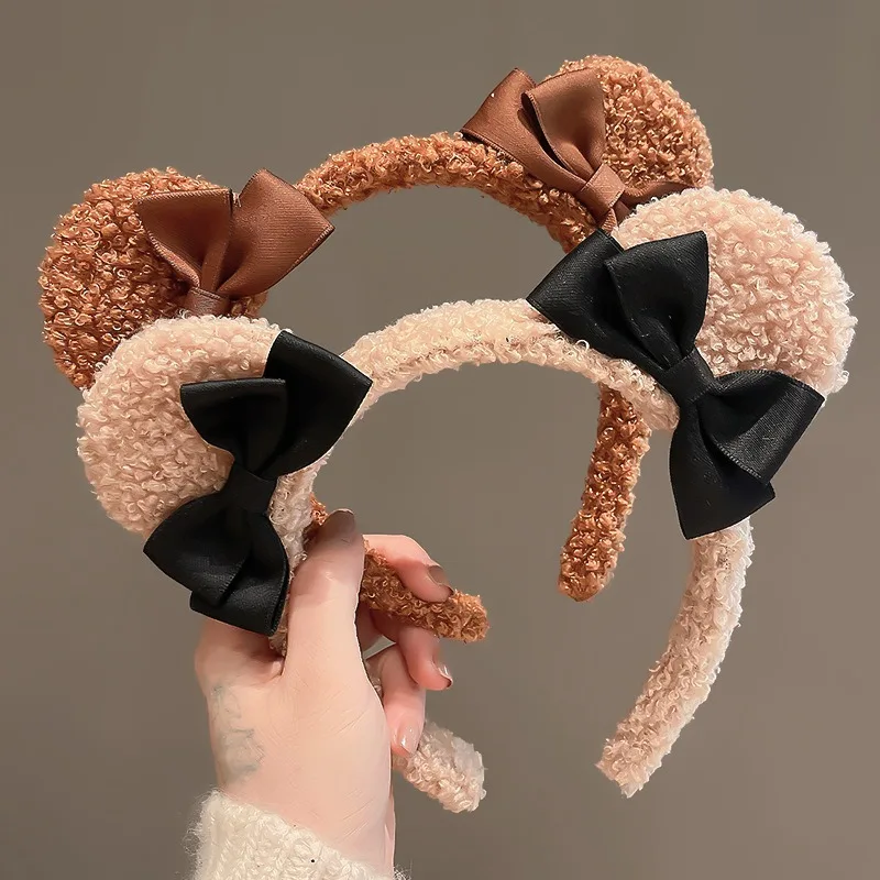 New Cute Bear Ears Plush Simple Hairbands Kids Lovely Hair Ornament Headband Hair Hoops Children Fashion Hair Accessories Gift