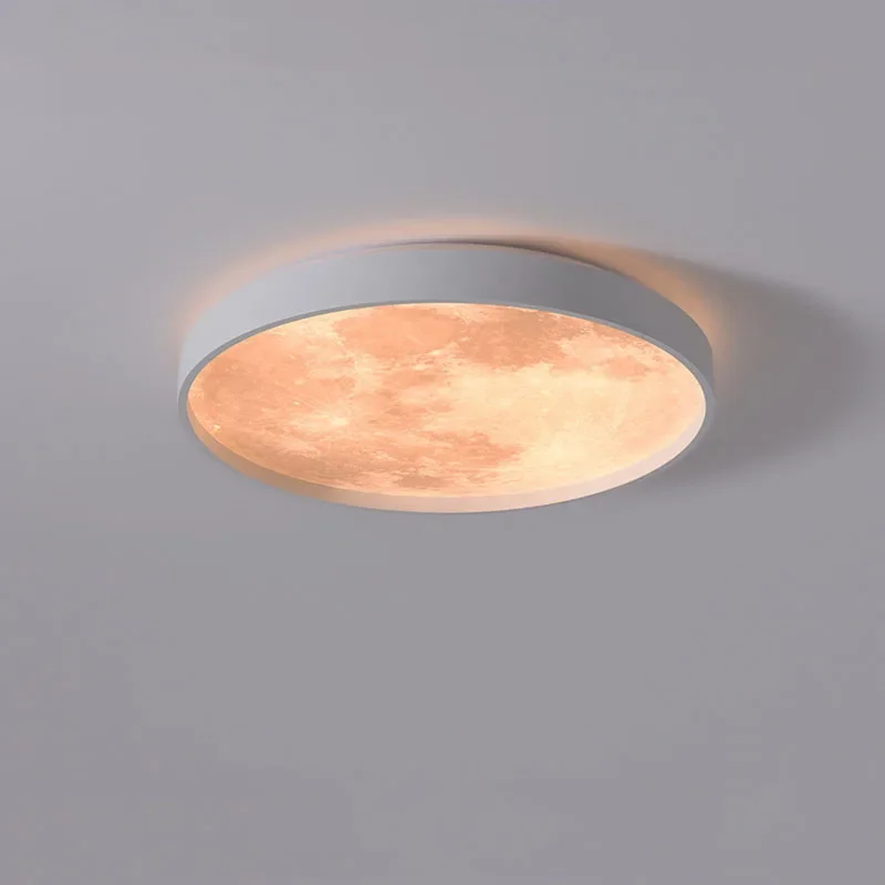 

New Creative LED Moon Ceiling Lamps Household AC220V 18W 24W 27W Indoor Lighting Living Room Home Decor Bedroom Balcony Light