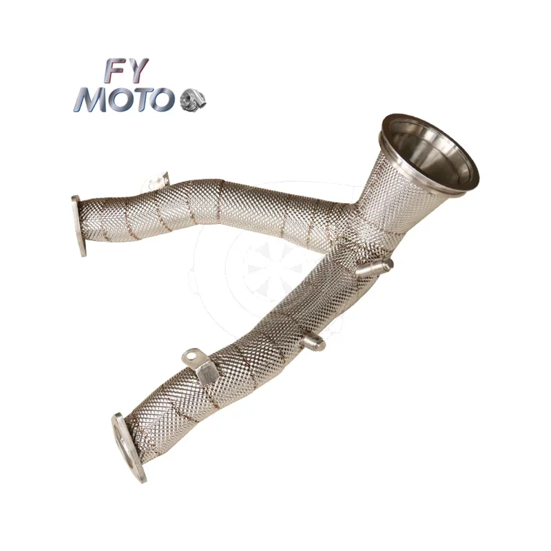 Exhaust Downpipe for POR SCHE MACAN S 3.0T TURBO 2019+ with Heat Shield