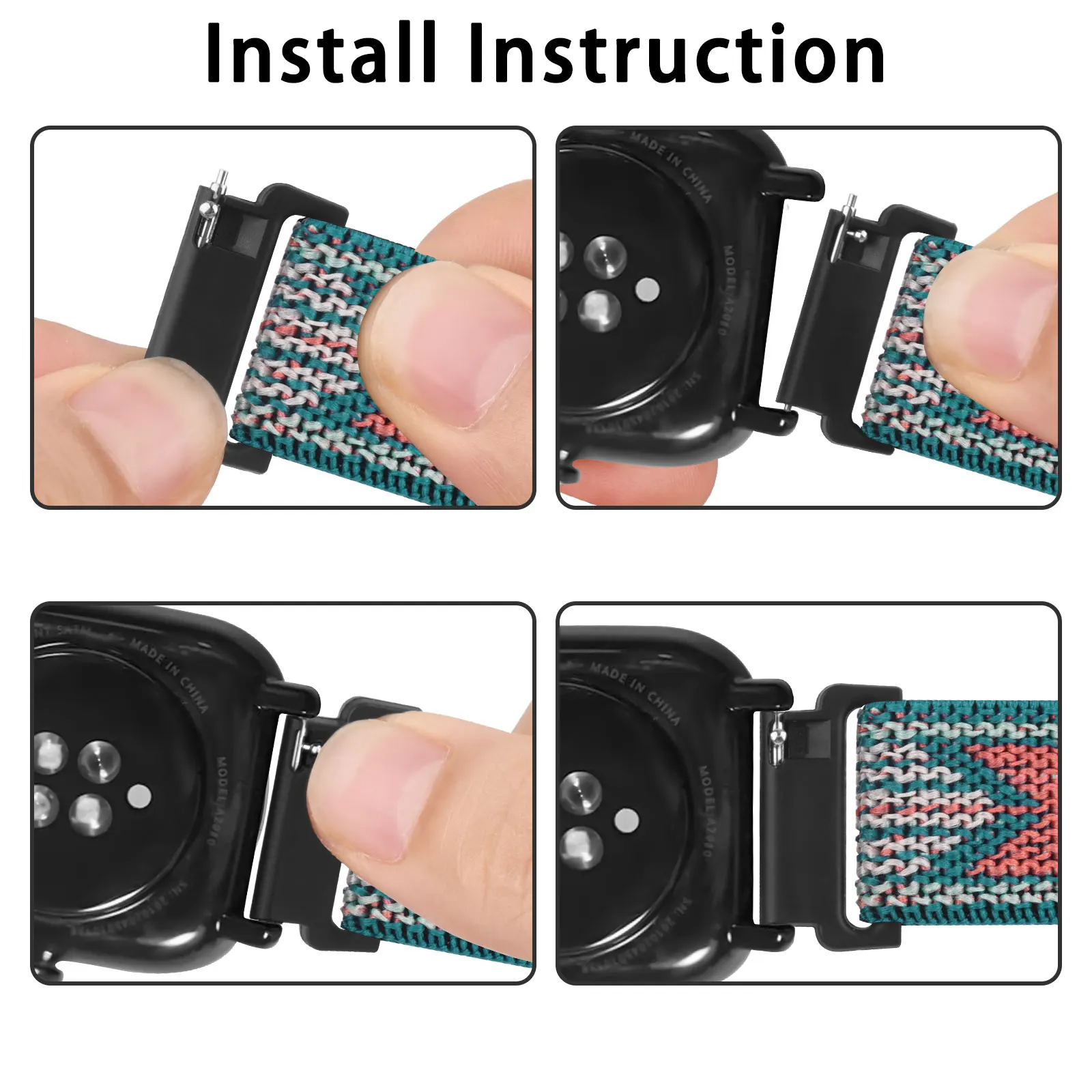 20mm pulseira de alça de náilon para amazfit bip s lite/bip u pro/pop pro banda pulseira para amazfit gtr 42mm/neo/gts cinta