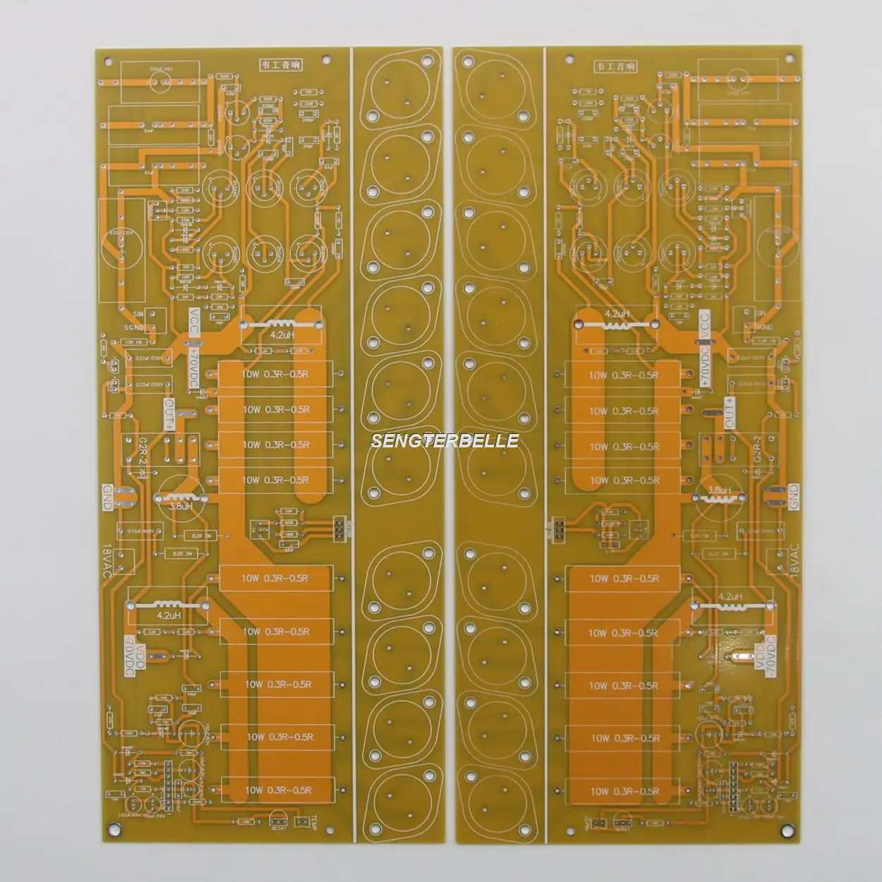 One Pair FM711 Gold Sealed HiFi Class A Stereo Power Amplifier PCB Bare Board