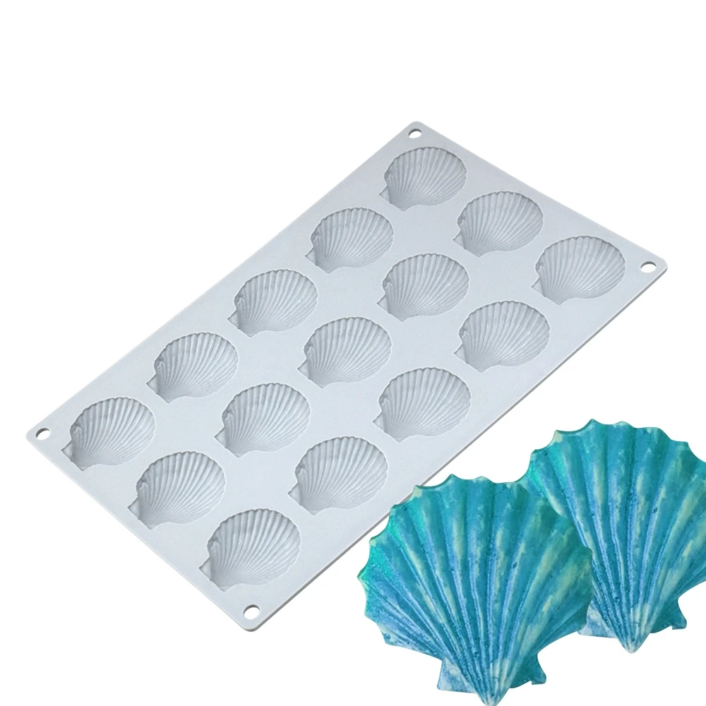 Mostsom Silicone Sea Shell Mold Baking Mould Ice Cube Tray Shell Shape Silicone Mold for Chocolate, Soap, Candle, Fondant Mold