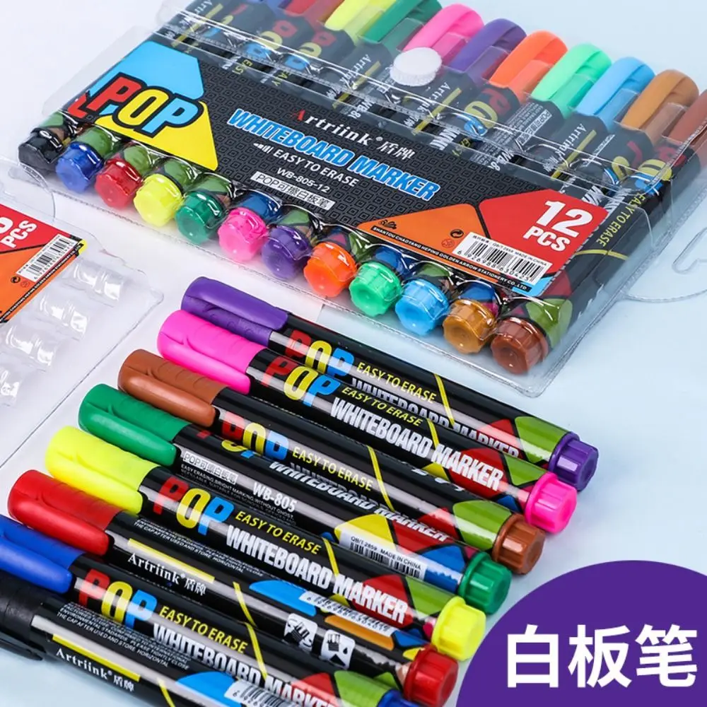 

8/12 Colors Whiteboard Markers Erasable Refillable Marker Pen Whiteboard Marker Set