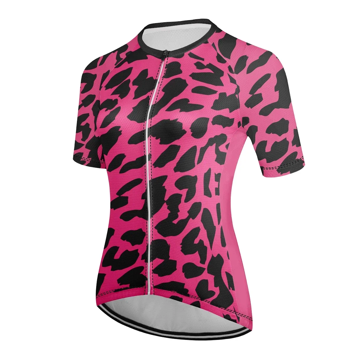 Women's leopard print Short Sleeve Cycling Jersey Bike Top Mountain Bike MTB Road Bike Cycling Breathable Quick Dry