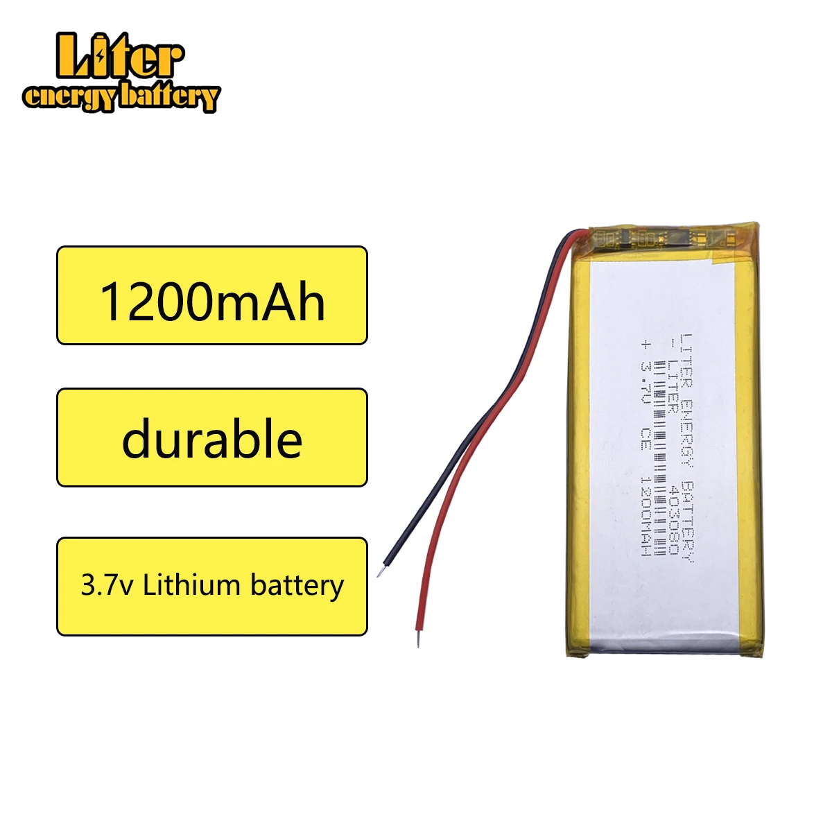 3.7V 1200mAh 403080 Lithium Polymer Li-Po li ion Rechargeable Battery cells For Mp3 MP4 MP5 GPS  mobile bluetooth