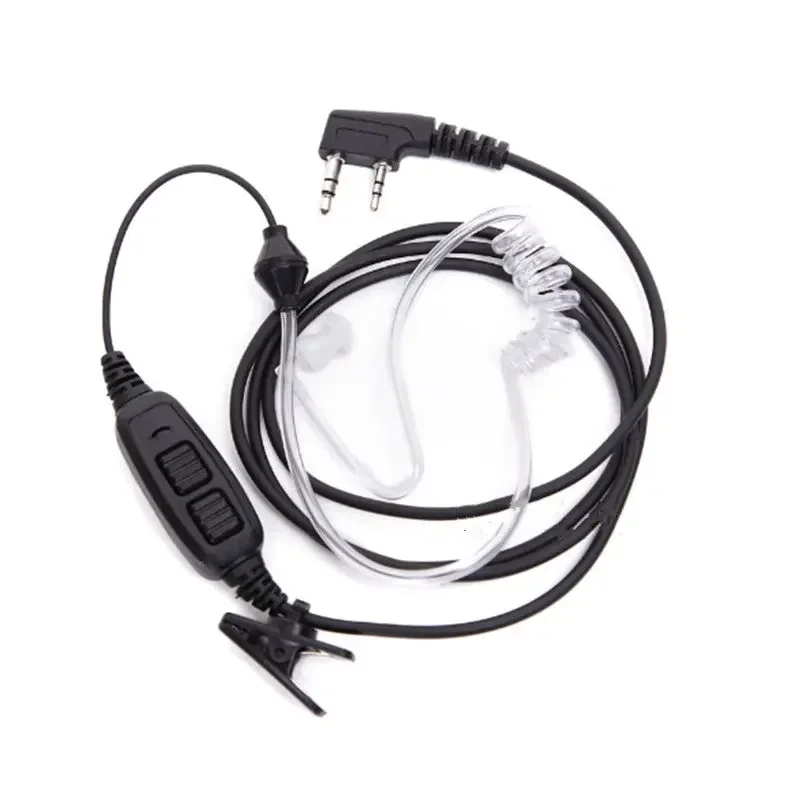 Earpiece saluran udara PTT ganda dengan mikrofon Headset untuk Baofeng UV-82 Radio dua arah UV 82 UV82L UV-89 TK3207 tk3118aksesoris