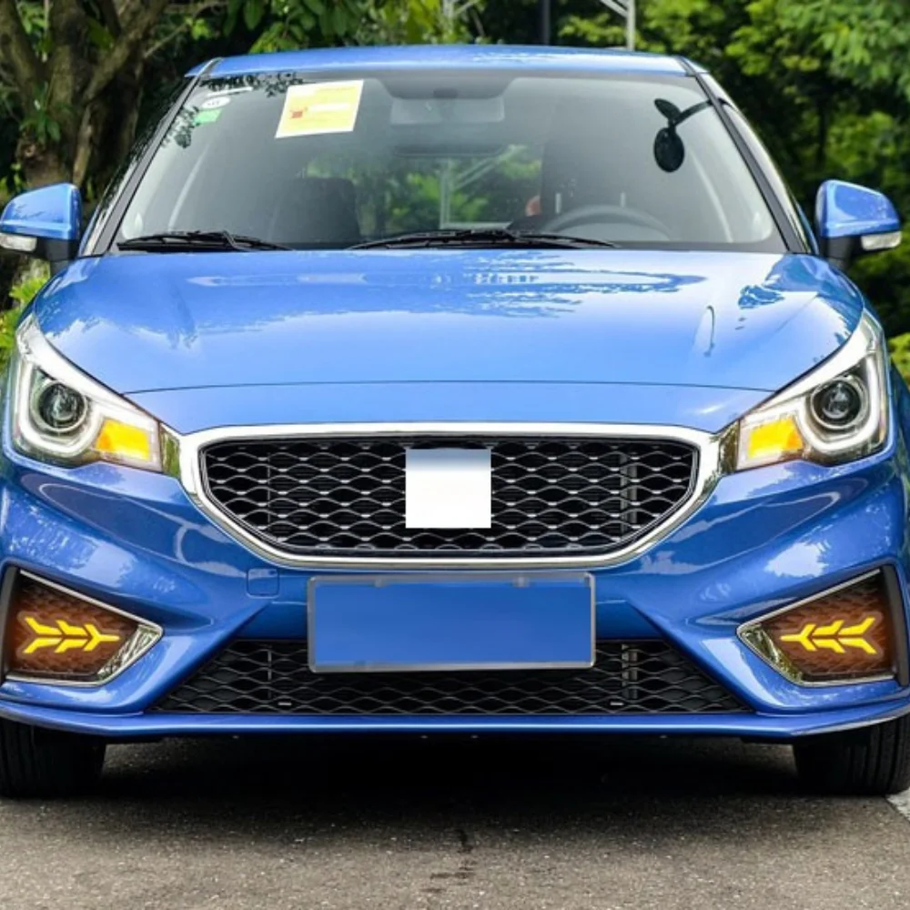 For MG MG3 2017-2018 Yellow White Blue Turning Signal Waterproof ABS 12V Car DRL LED Daytime Running Light Fog Frame Cover