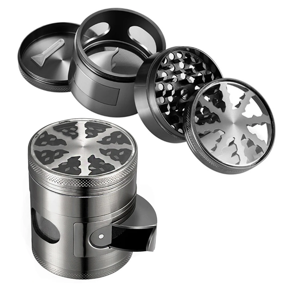 Tobacco 4-Layers Grinder With Clear Window Zinc Alloy 63MM Diameter Smoke Herb Herbal Crusher Home Smoking Accessories Grinders