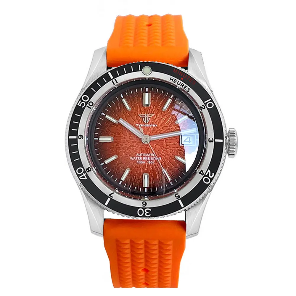 

Tandorio Новые 40 мм 20 АТМ Водонепроницаемые Для Японии NH35A Автоматические Матовые Мужские Часы Двойной Лук Сапфировое Стекло Galss Lume Наручные Часы