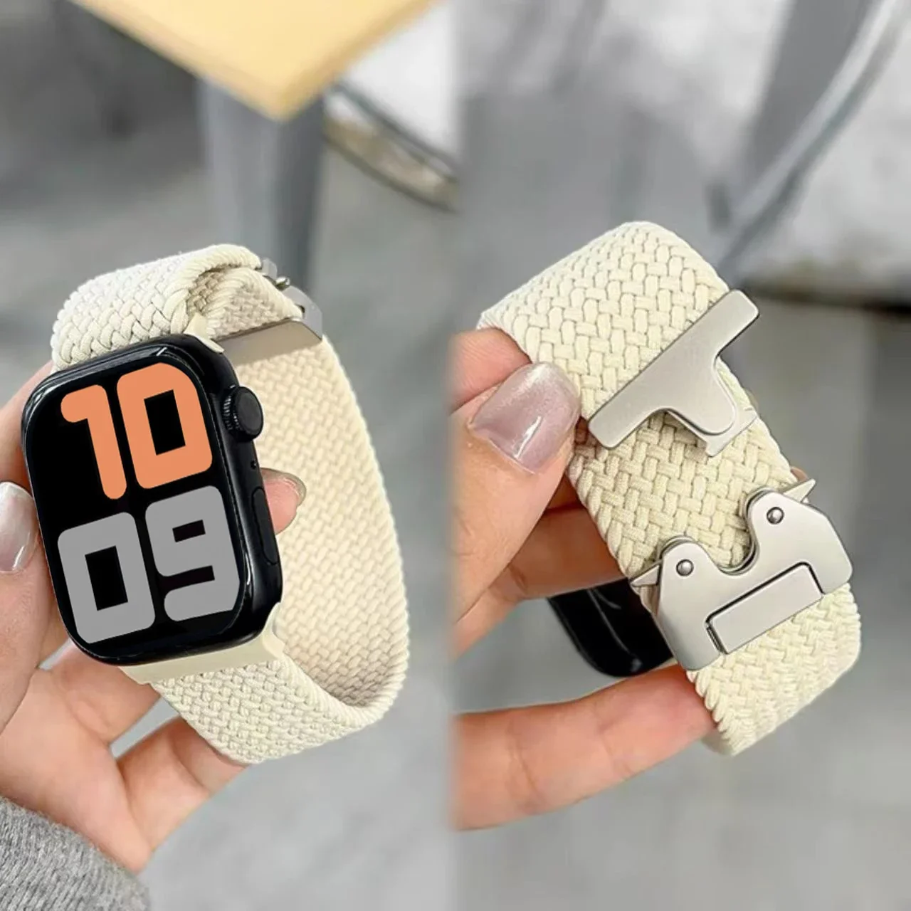 المظلة مشبك حزام لساعة أبل 10 الفرقة 46 مللي متر 44 45 42 40 41 مللي متر الترا 2 49 مللي متر مضفر سولو حلقة iwatch سلسلة 9 SE 8 7 6 5 4 #2