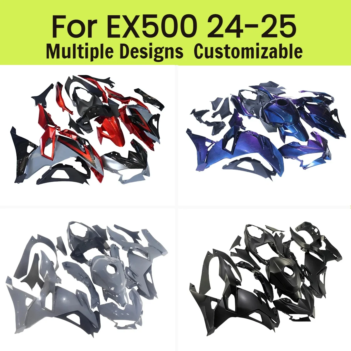 For Kawasaki EX500R 2024 2025 Full Fairing Kit Ninja500 24 25 Motorcycle Fairings ABS Injection Plastic Cowling