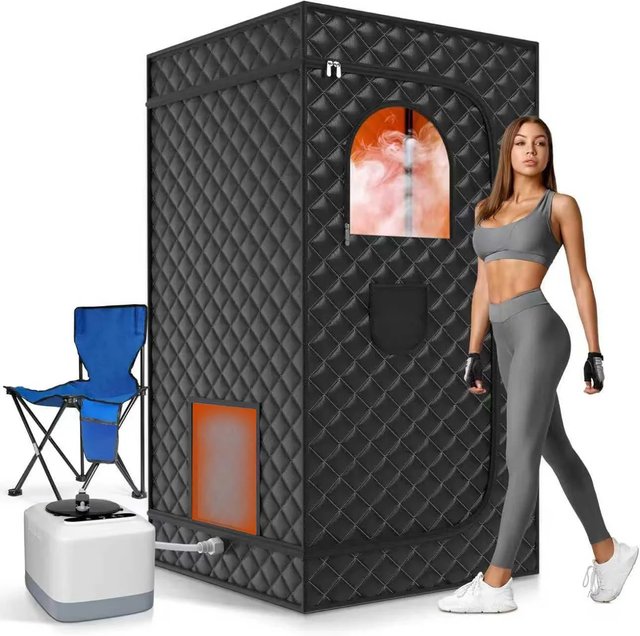 Sauna Portátil Plegable de Cuerpo Completo, 110V 220V, Uso Doméstico, Control Remoto, Calentamiento Rápido, Infrarrojos, Sala de Sudoración