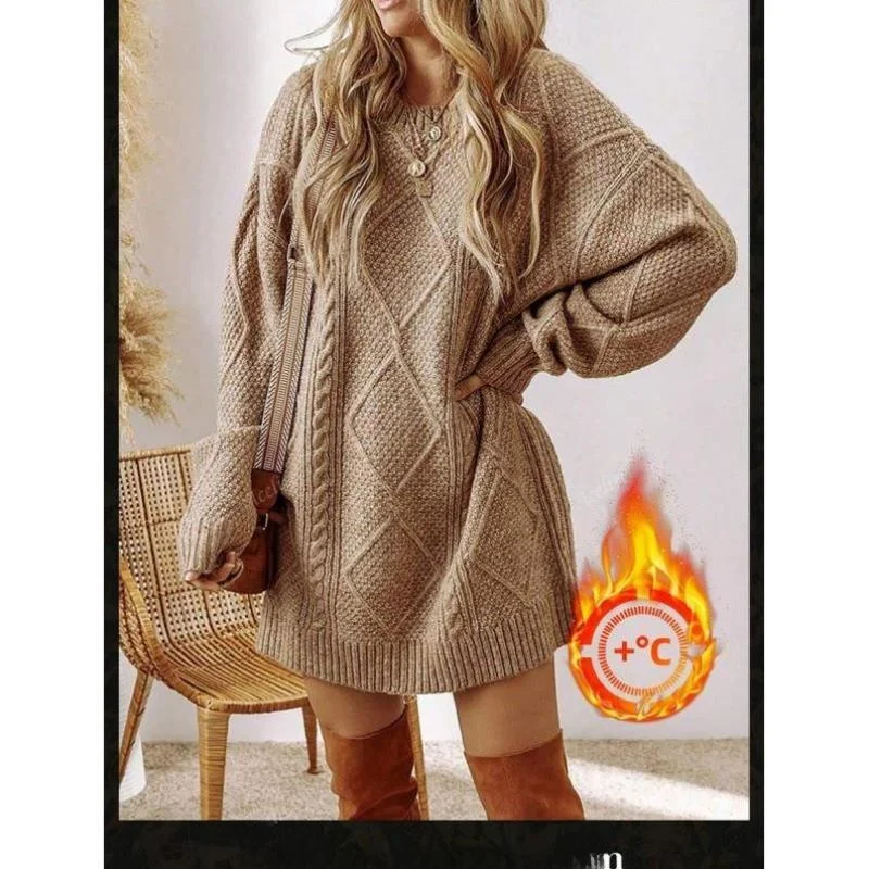 

Khaki Texture Color Knitted Low Waist Women's Sweater V25238 Patterned Ciwalk Inner Wear Ne Deformable