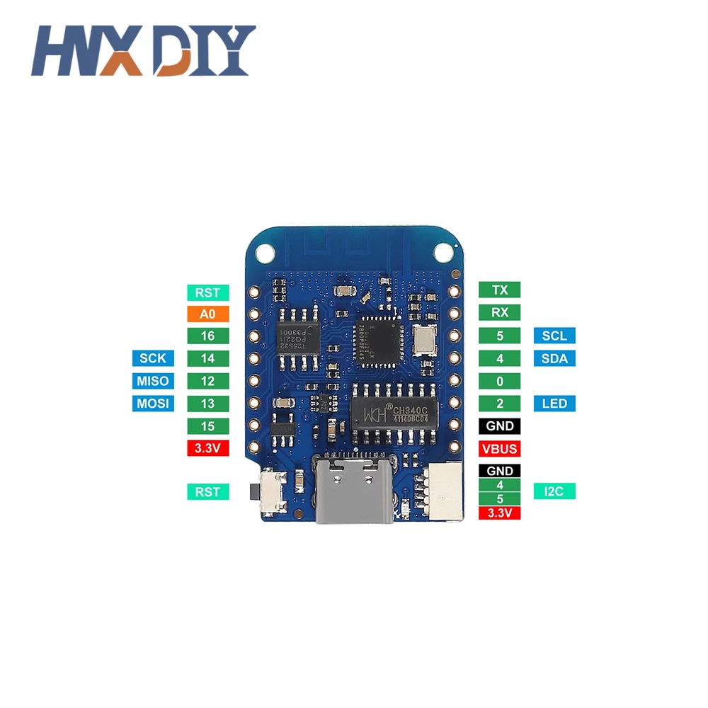 1-10PCS WEMOS D1 Mini V4.0.0 TYPE-C WIFI Internet of Things Board based ESP8266 4MB LOLIN 12C MicroPython Nodemcu For Arduino