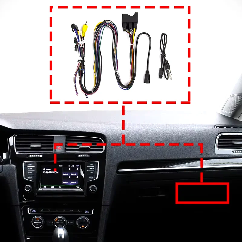 Ainavi For VW MQB Model Long Line for Golf 7 MK7 GTI Passat B8 Polo Split Structure Host Storage Box Host 50cm Cable Golf fiber