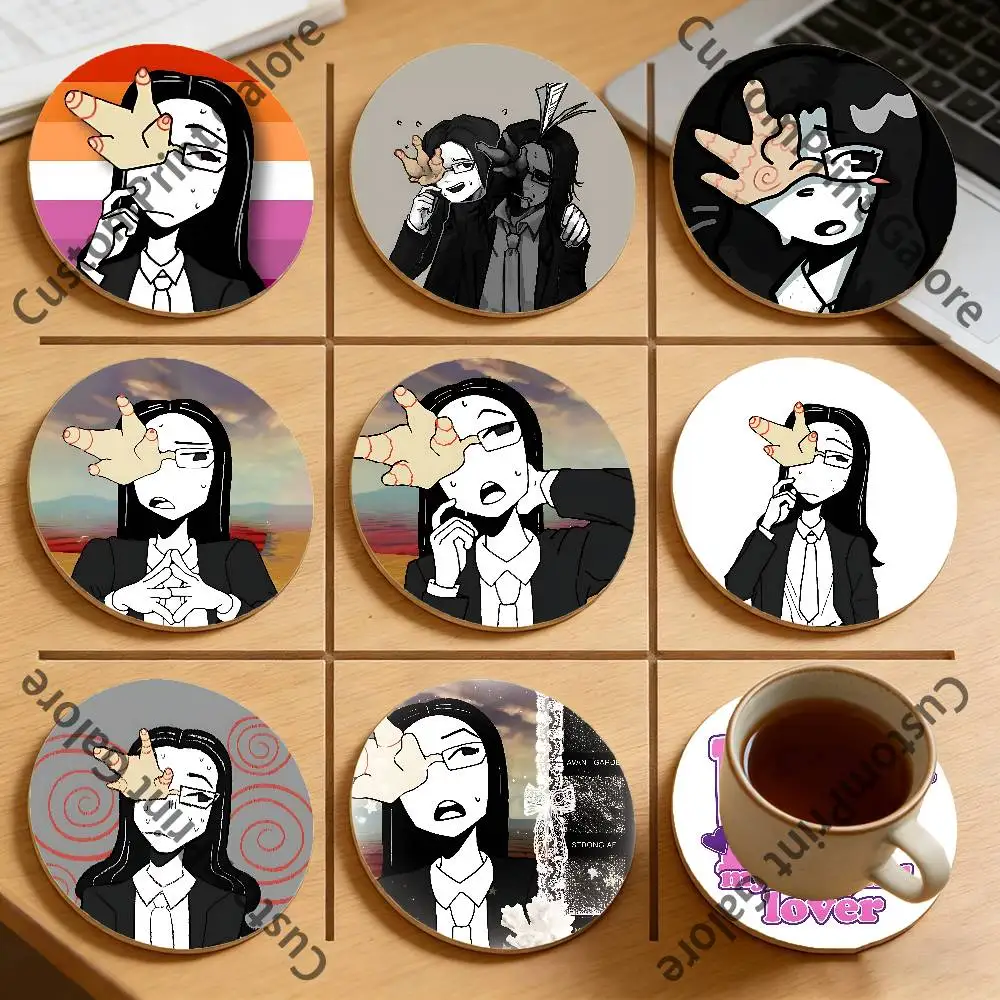 

CoralGlasses E-ENA Round Pine Coasters Durable Reusable Beautiful Home Decor Non-Slip Water-Resistant