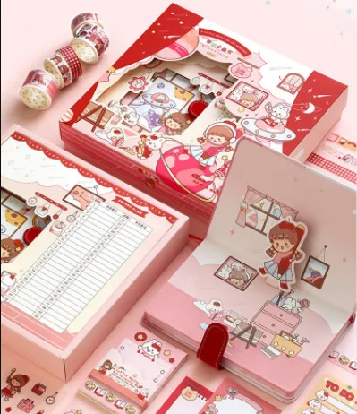 Student Handbook Gift Set Children's Day Gift Prize Girl's Heart Handbook Sticker Set Full Set Toys