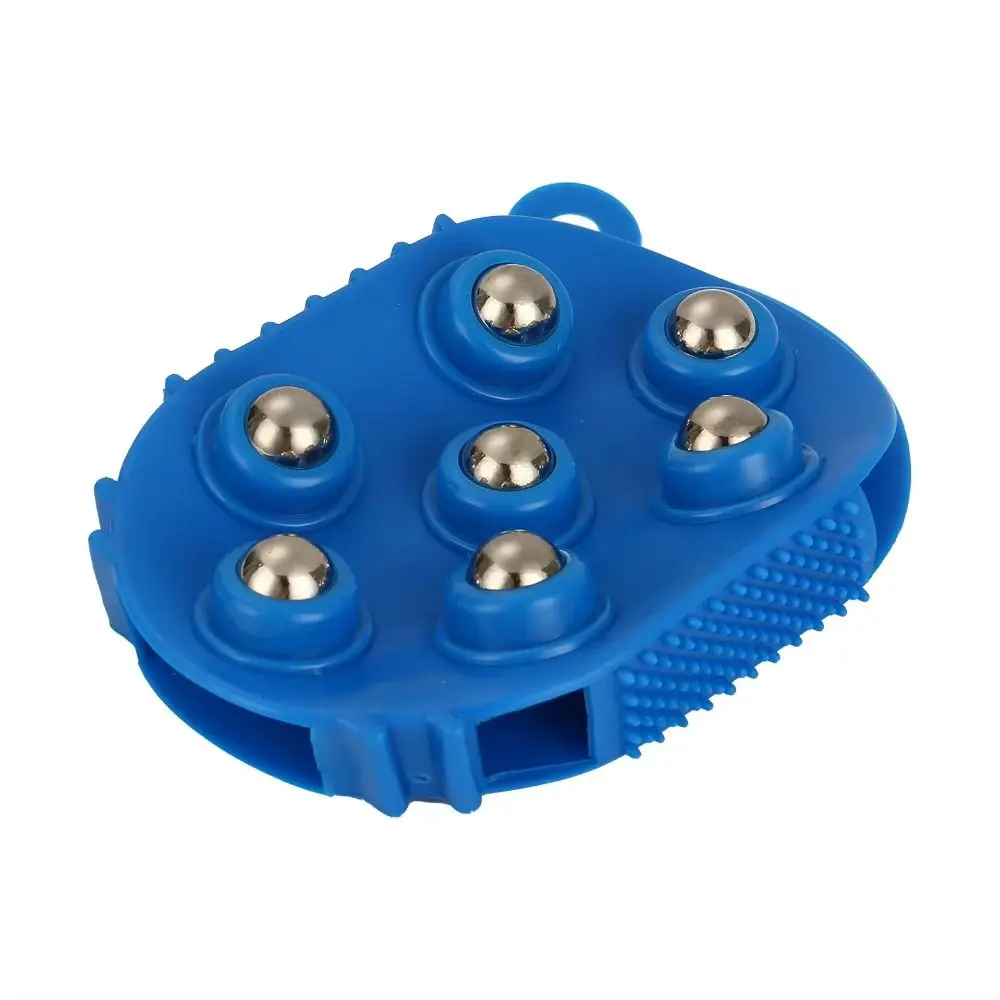 Stainless Steel Massage Glove Steel Ball Design PVC Frame Meridian Brush Double Sided Handheld Design Lymphatic Drainage Brush