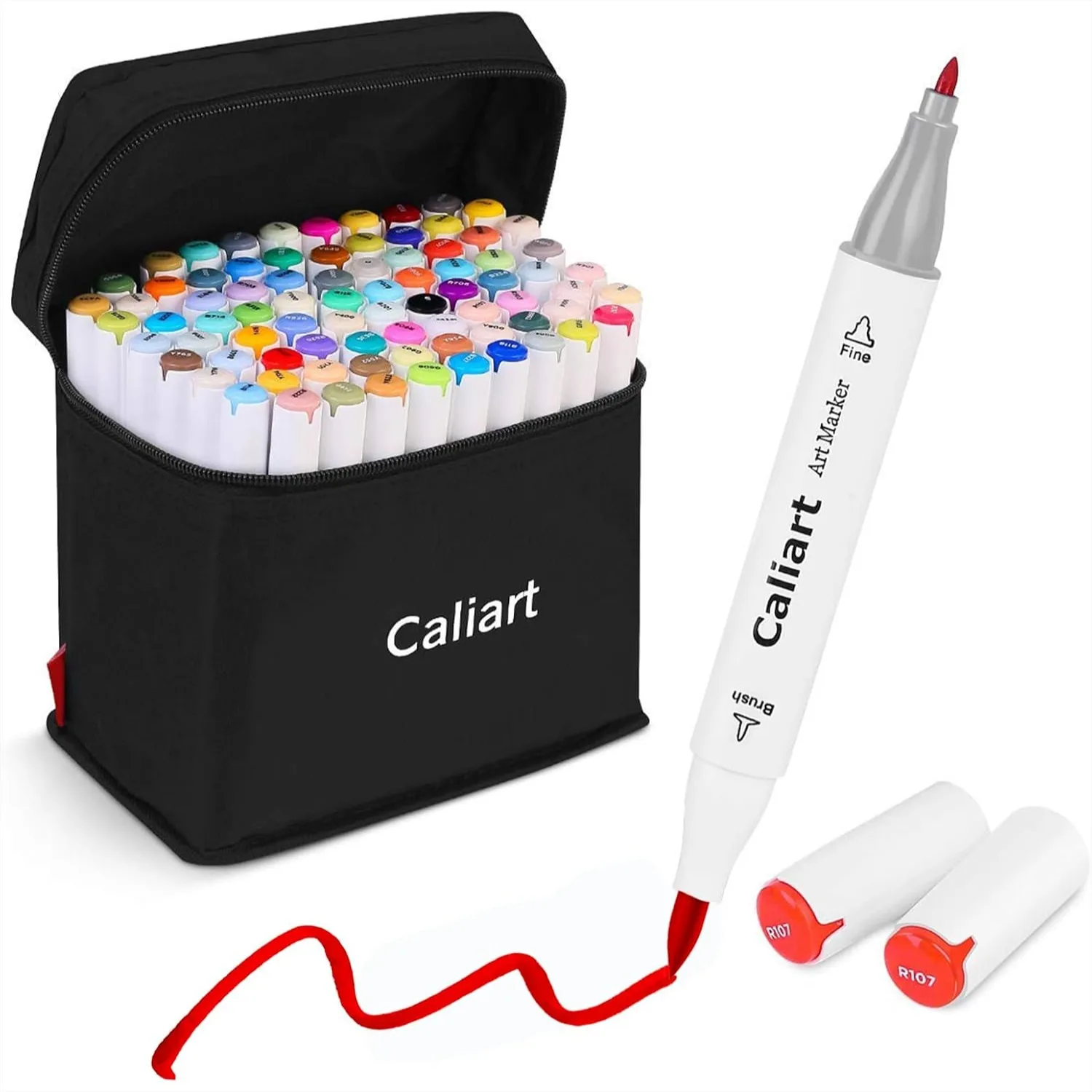 

Alcohol Based Markers 81 Colors Dual Tip Brush & Fine Permanent Colored Sketch Pens With Case For Artists Adults Coloring Book