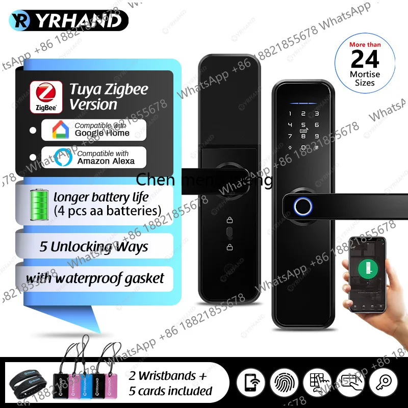X5 Tuya Zigbee fechadura eletronico digital waterpoof Door lock Biometric Fingerprint Replaceable direction Smart  door lock