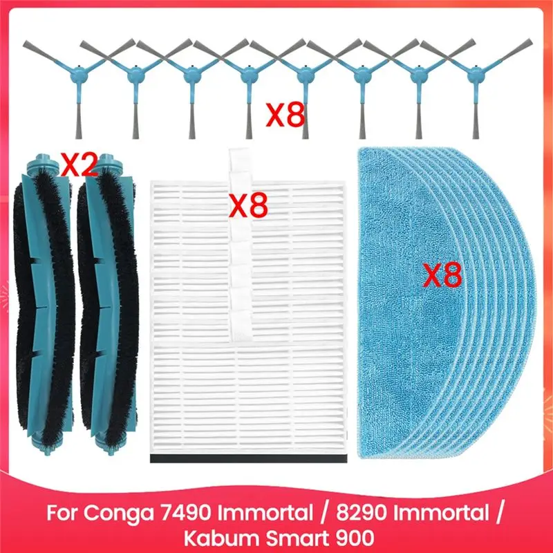 AC88-26PCS Vacuum Accessory Set For Conga 7490 Immortal 8290 Immortal Kabum Smart 900 Vacuum Cleaner Replacement Parts