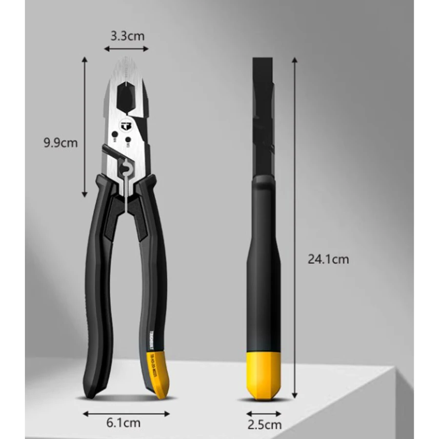 TOUGHBUILT TB-H3-20-M225 9-inch Industrial Grade Labor-saving Multifunctional Flat-nose Wire Cutters Cutting Pliers Hand Tools