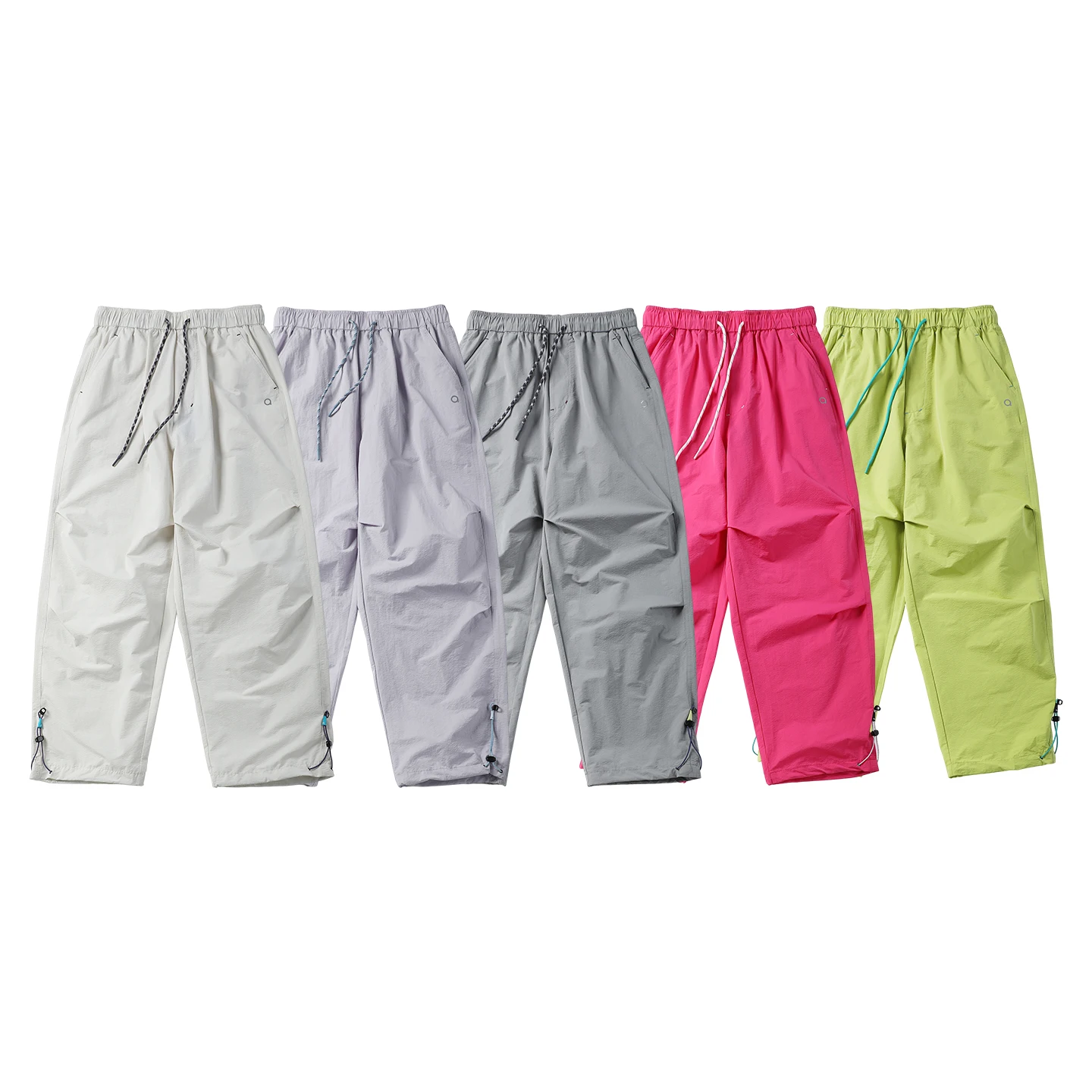 Men Women Loose Outdoor Trekking Pants Elastic Waist Quick Dry Camping Travel Casual Pants With Zipper Pockets