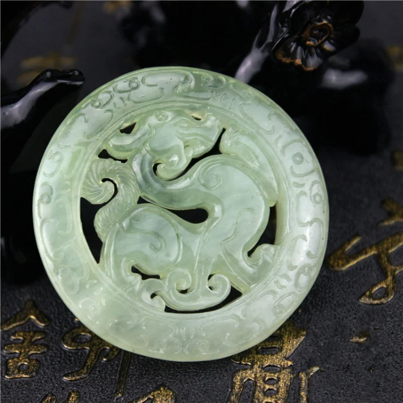 Xiusuperb-Pendentif de taille en forme de dragon des prHub, vente en gros, pour diversifier, amissié, Hanfu